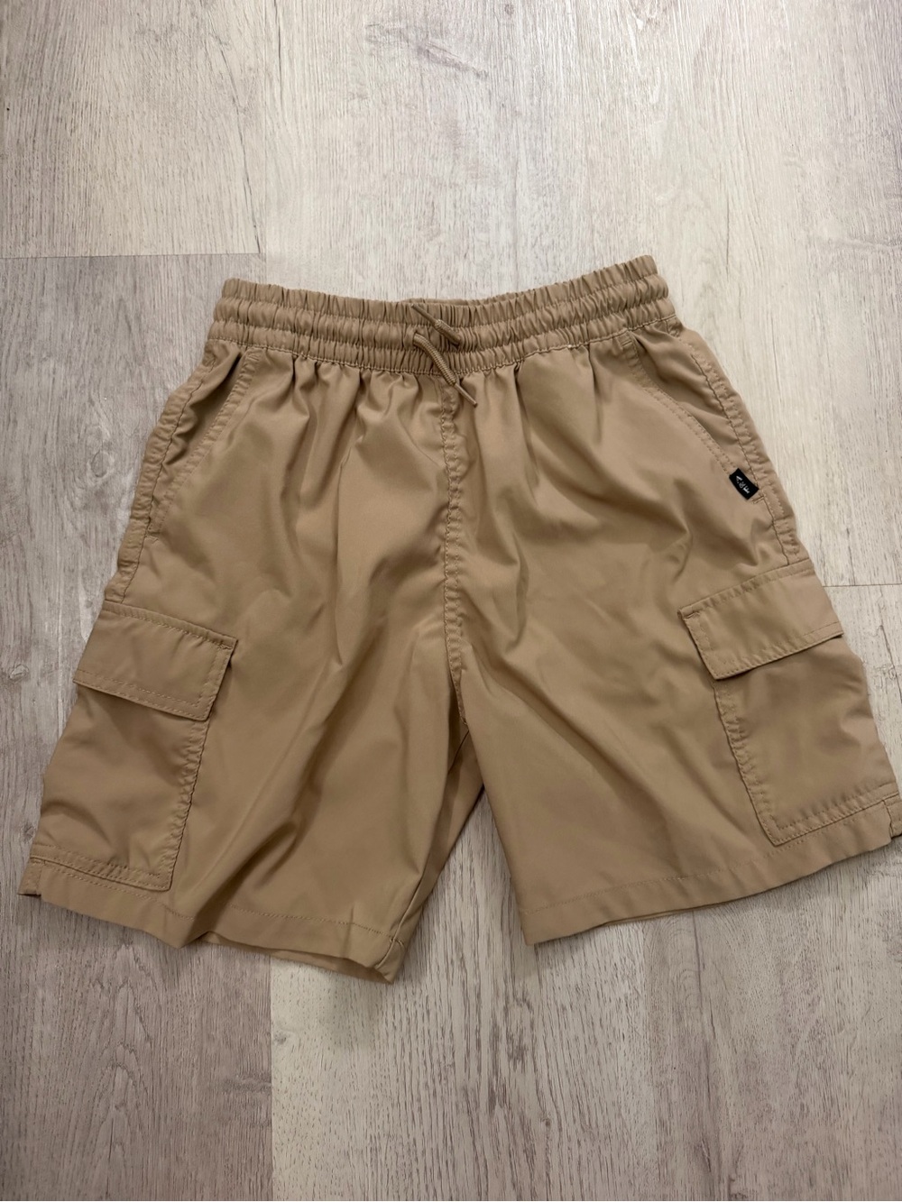 abercrombie kids Tan Cargo Drawstring Shorts